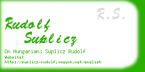 rudolf suplicz business card